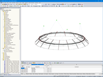 Modelo en 3D del domo de proyección en RFEM (© formTL)