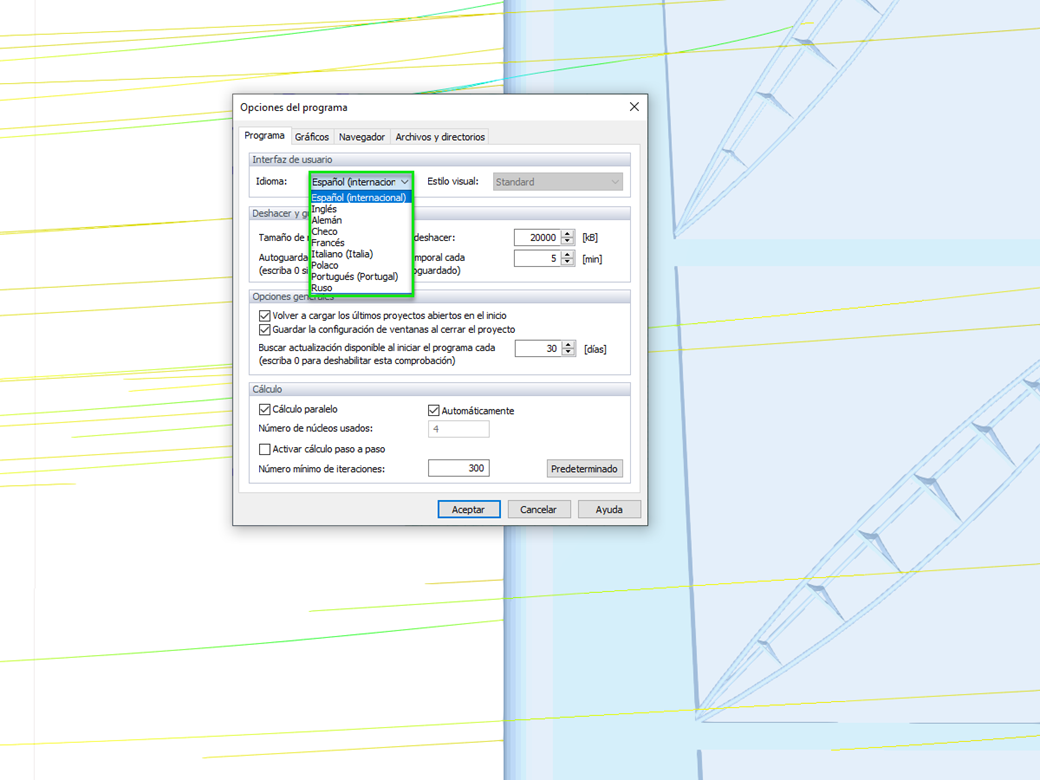 9 idiomas disponibles en RWIND Simulation