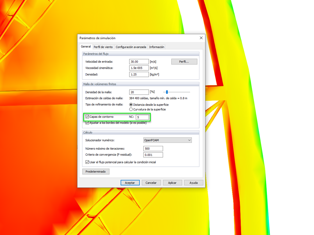 Modelar malla de capas de superficie en RWIND Simulation