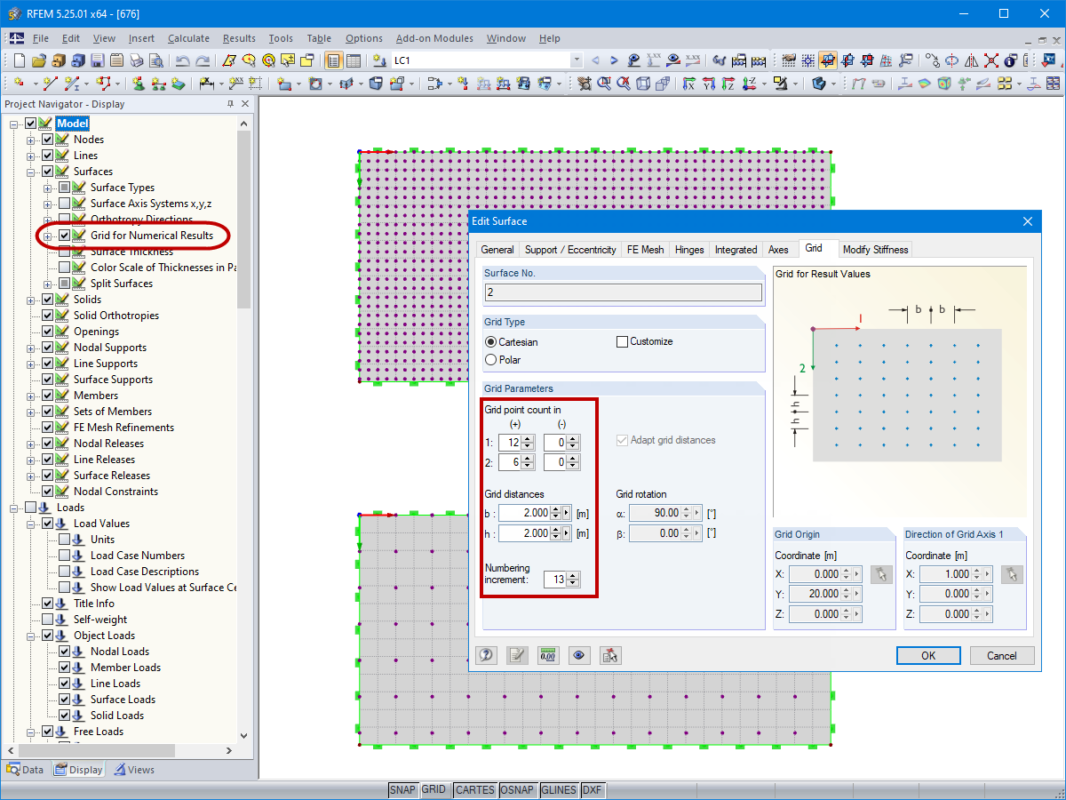 Definición de puntos de rejilla