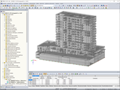 Modelo del edificio residencial de gran altura en RFEM (© bauart Konstruktions GmbH & Co. KG)