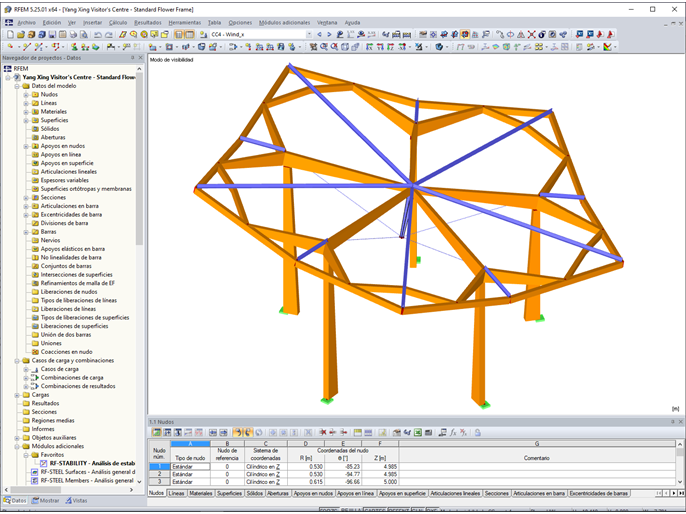 Modelo en 3D de un elemento individual en RFEM (© Jing Kong & Associates Consulting Structural Engineers Inc.)