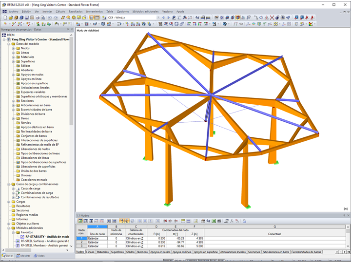 Modelo en 3D de un elemento individual en RFEM (© Jing Kong & Associates Consulting Structural Engineers Inc.)