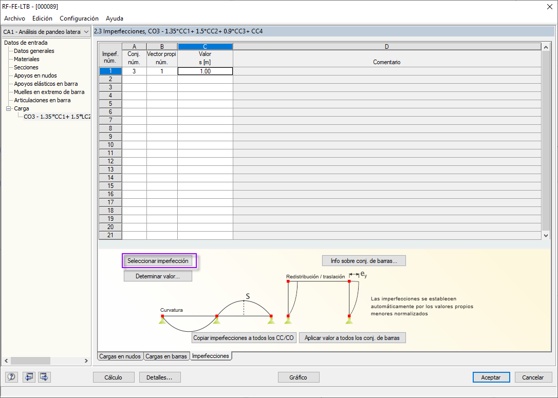 Selección de las imperfecciones