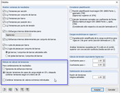 Detalles: cálculo de tensiones para combinaciones de resultados