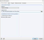 Configuración del directorio de trabajo
