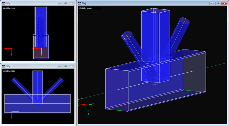 Nodos con intersecciones en el modelo renderizado