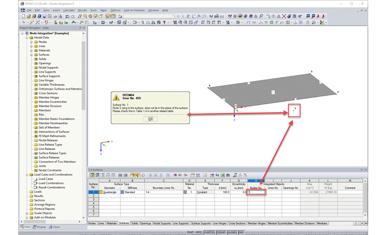 Advertencia en RFEM
