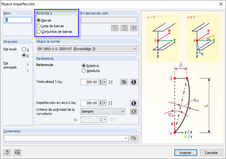 Nuevo cuadro de diálogo de imperfección
