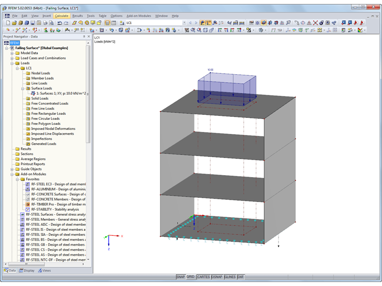 Carga rectangular en la superficie