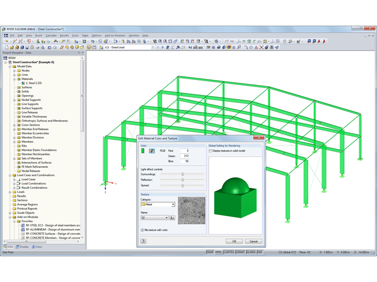 editar color de material y textura