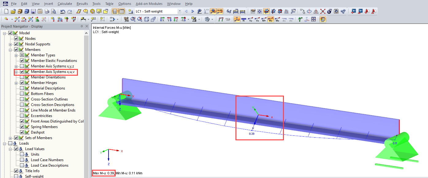 Representación de resultados para los ejes de barras