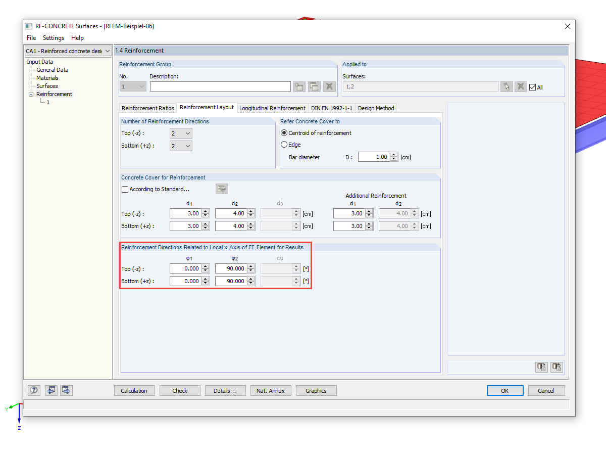 Disposición de la armadura