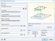 Cuadro de diálogo "Importar reacciones en apoyo como carga"