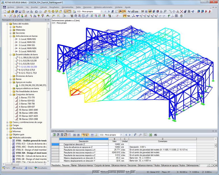 Interfaz de usuario de RSTAB | © www.wtm-engineers.de