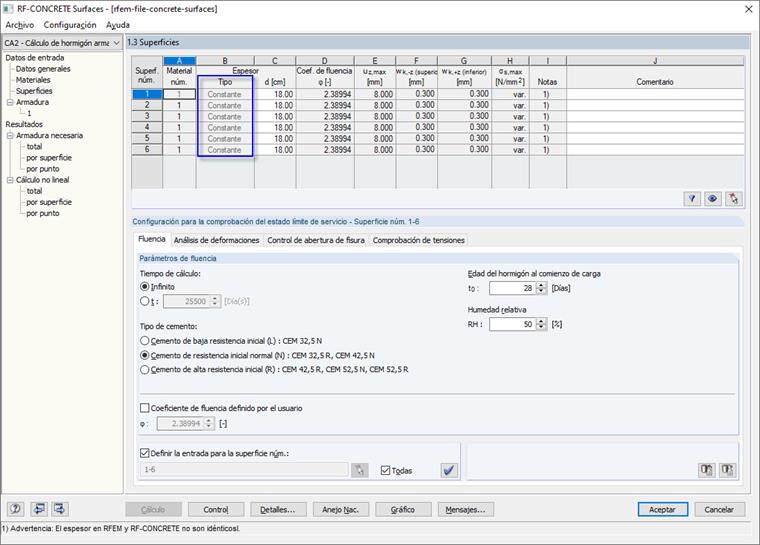 1.3 Superficies - Definición del tipo de espesor "constante"