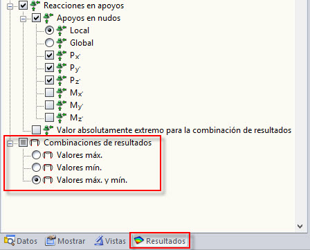 Selección de valores máximos/mínimos para combinaciones de resultados