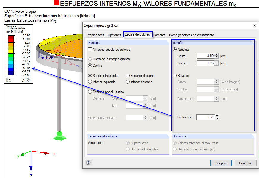 Ajuste de la escala de color para el informe
