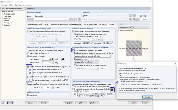 Ajustes para determinar la armadura longitudinal