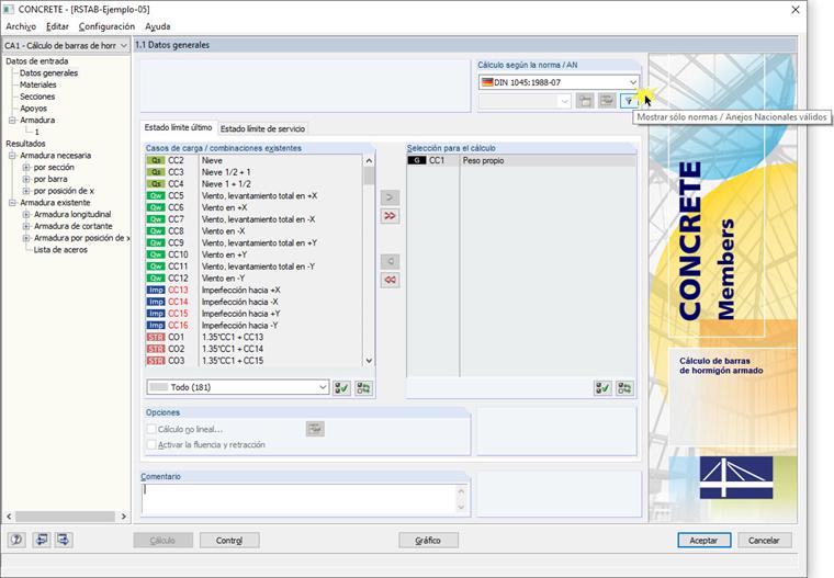 Filtro para normas disponibles