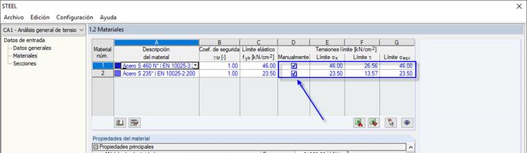 Ajustar las tensiones límite