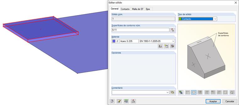Modelar superficies solapadas utilizando sólidos de contacto