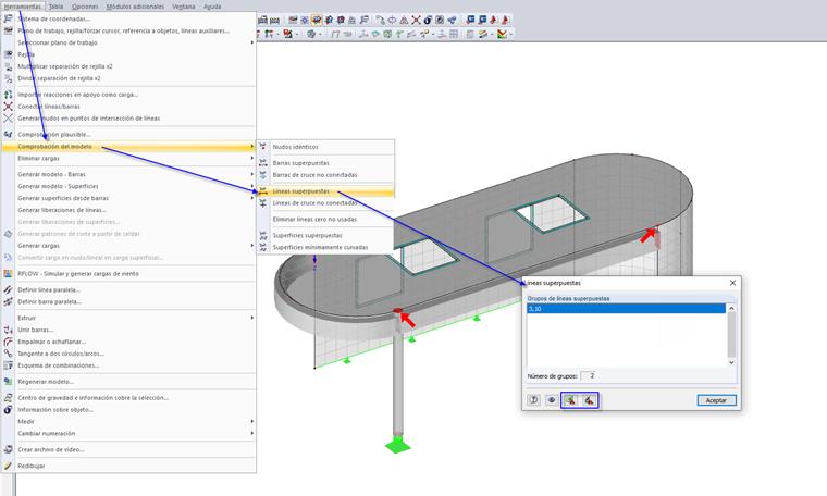 Comprobación del modelo para "Líneas superpuestas"
