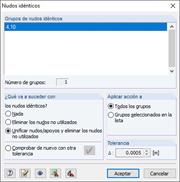 Comprobación del modelo para "Nudos idénticos"