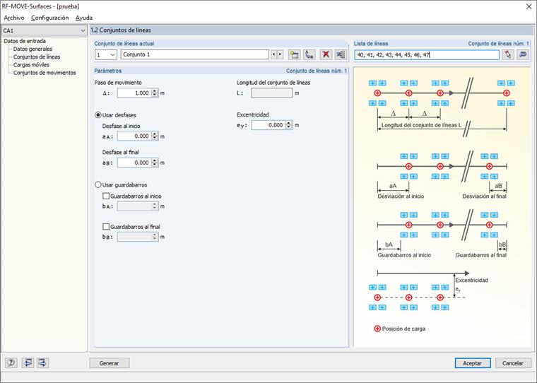 Crear cargas móviles en RF-MOVE Surfaces