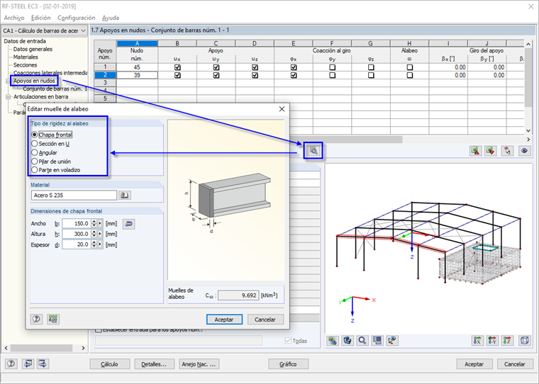 Definición del muelle de alabeo