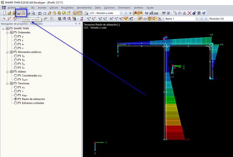 SHAPE-THIN: Guardar sección con resultados