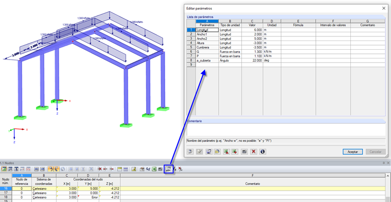 Definir los parámetros
