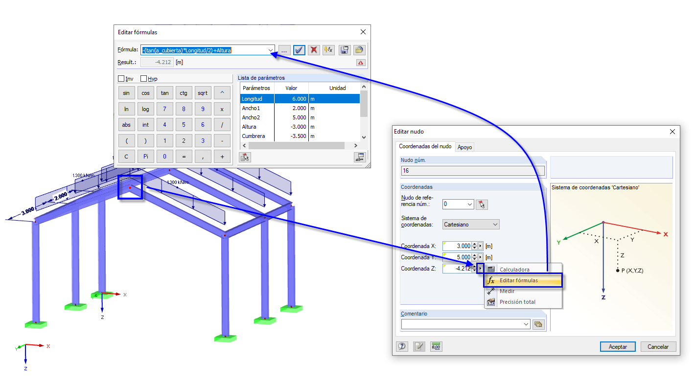 Fórmula de edición para parametrización