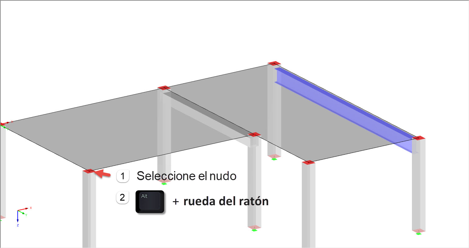 Girar el modelo alrededor de cualquier nudo