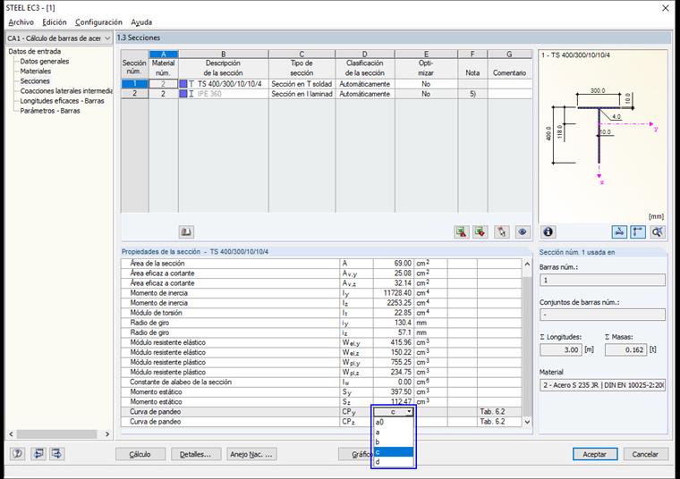 Ajuste de la curva de pandeo