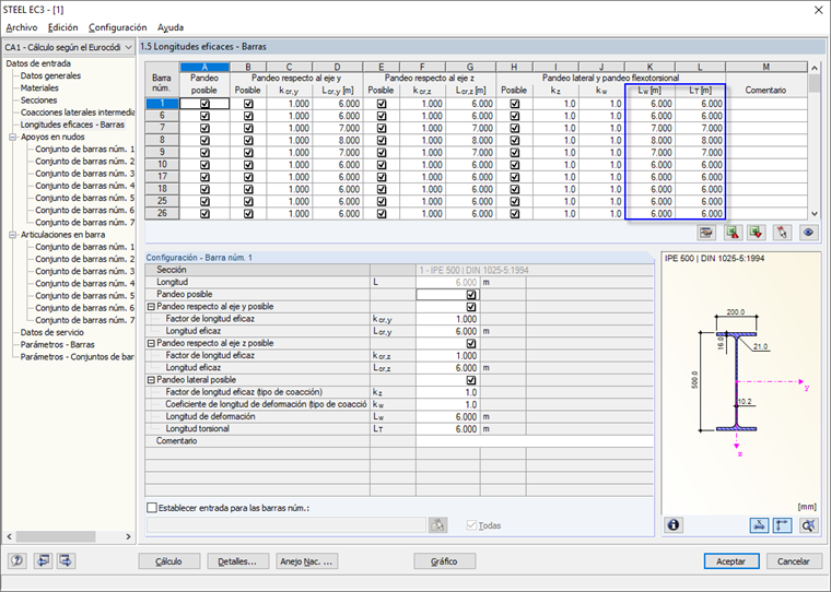 Maske 1.5 "Effektive Längen - Stäbe"