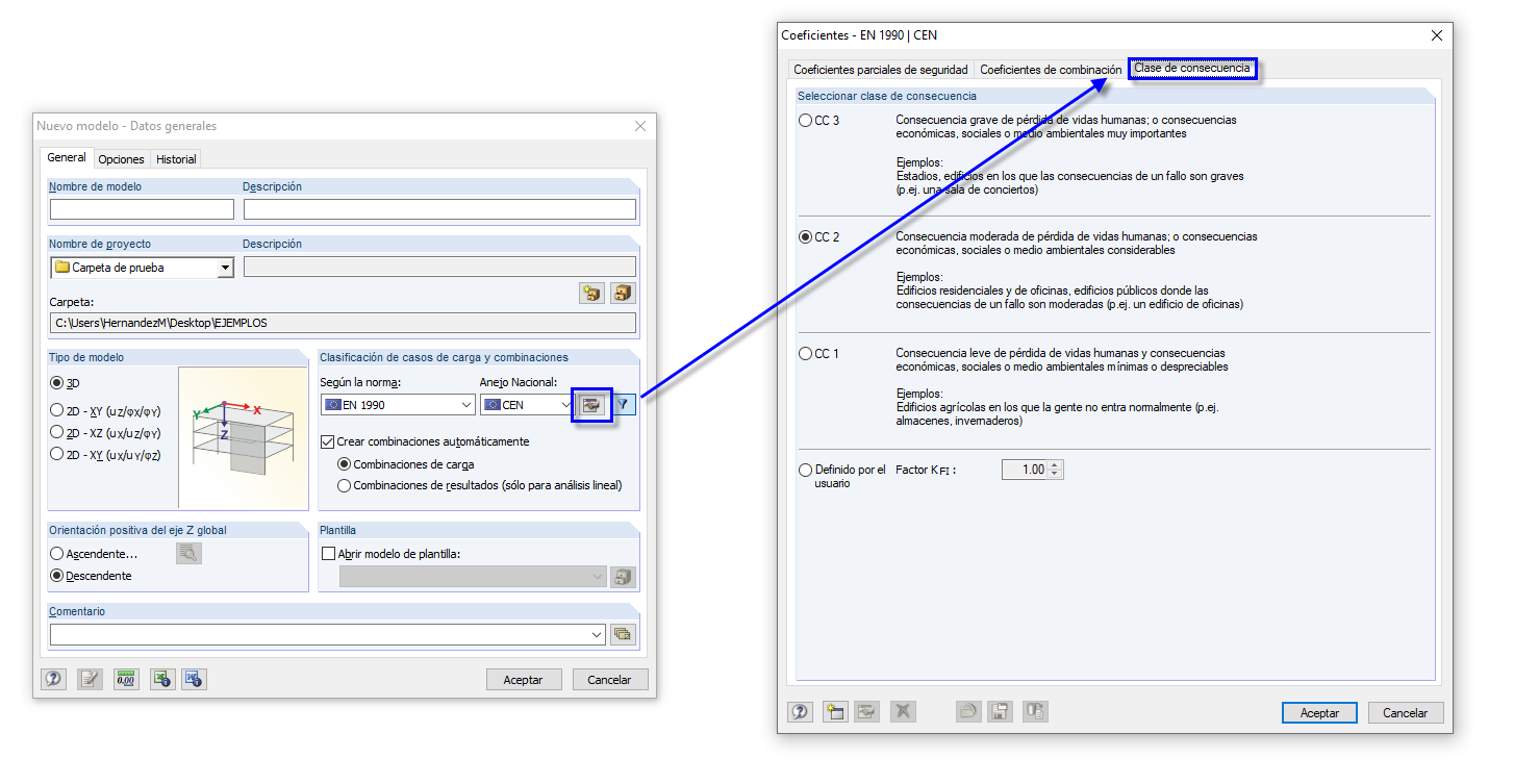 Modificar la clase de consecuencias