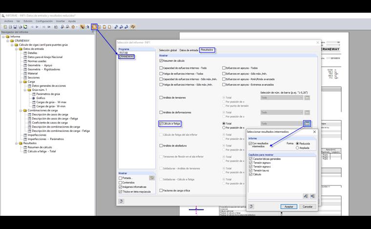 Configuración para mostrar resultados detallados en el informe