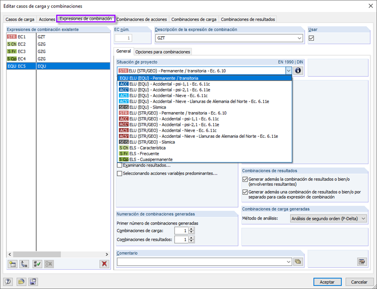 Creación de una nueva expresión de combinación