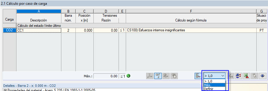 Opción de filtro en el módulo adicional