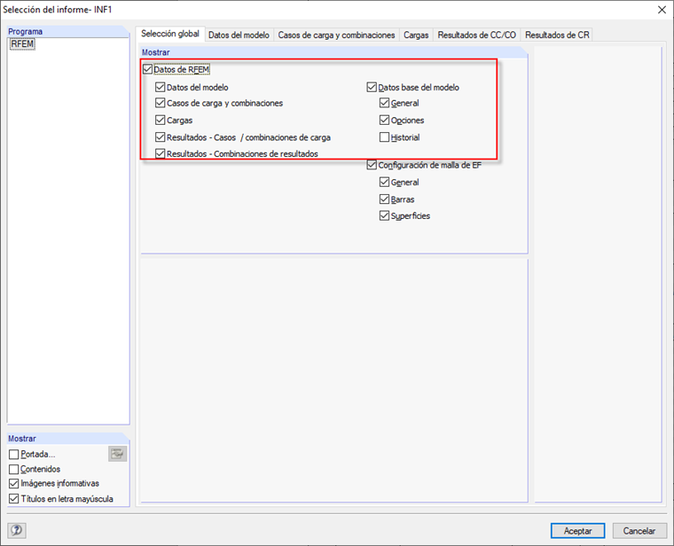 Activación de todos los elementos secundarios