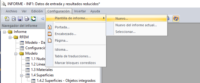 Creación de una plantilla de informe