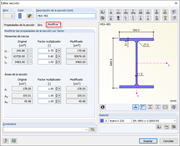 Dialog Querschnitt bearbeiten