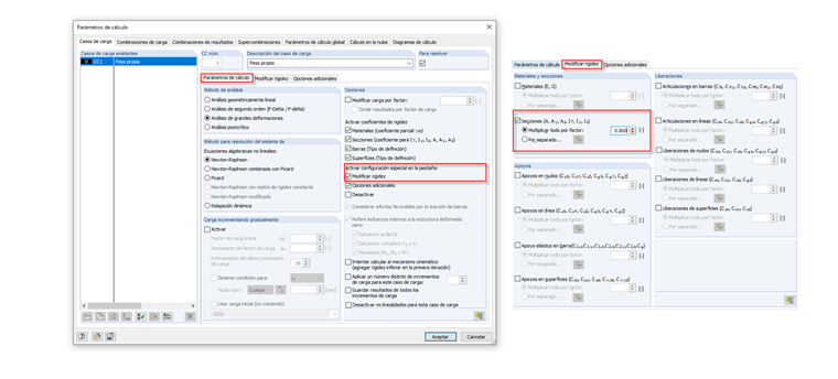 Dialog Berechnungsparameter
