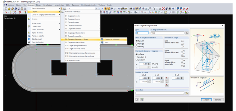 Nueva carga rectangular libre