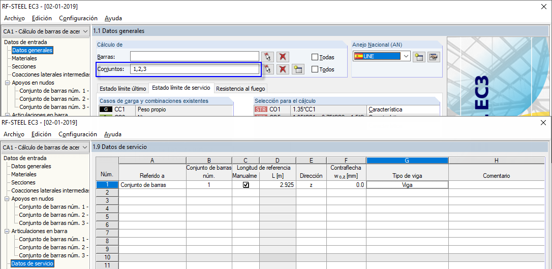 Selección de conjuntos de barras en datos generales