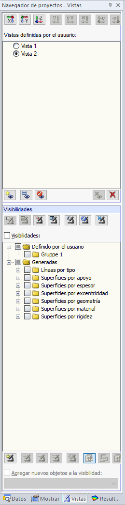 Navegador de proyectos - Vistas