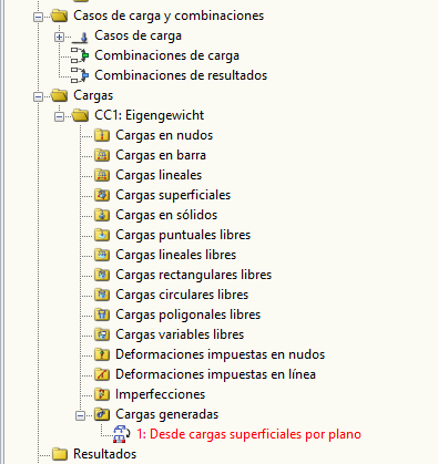 Carga generada en rojo