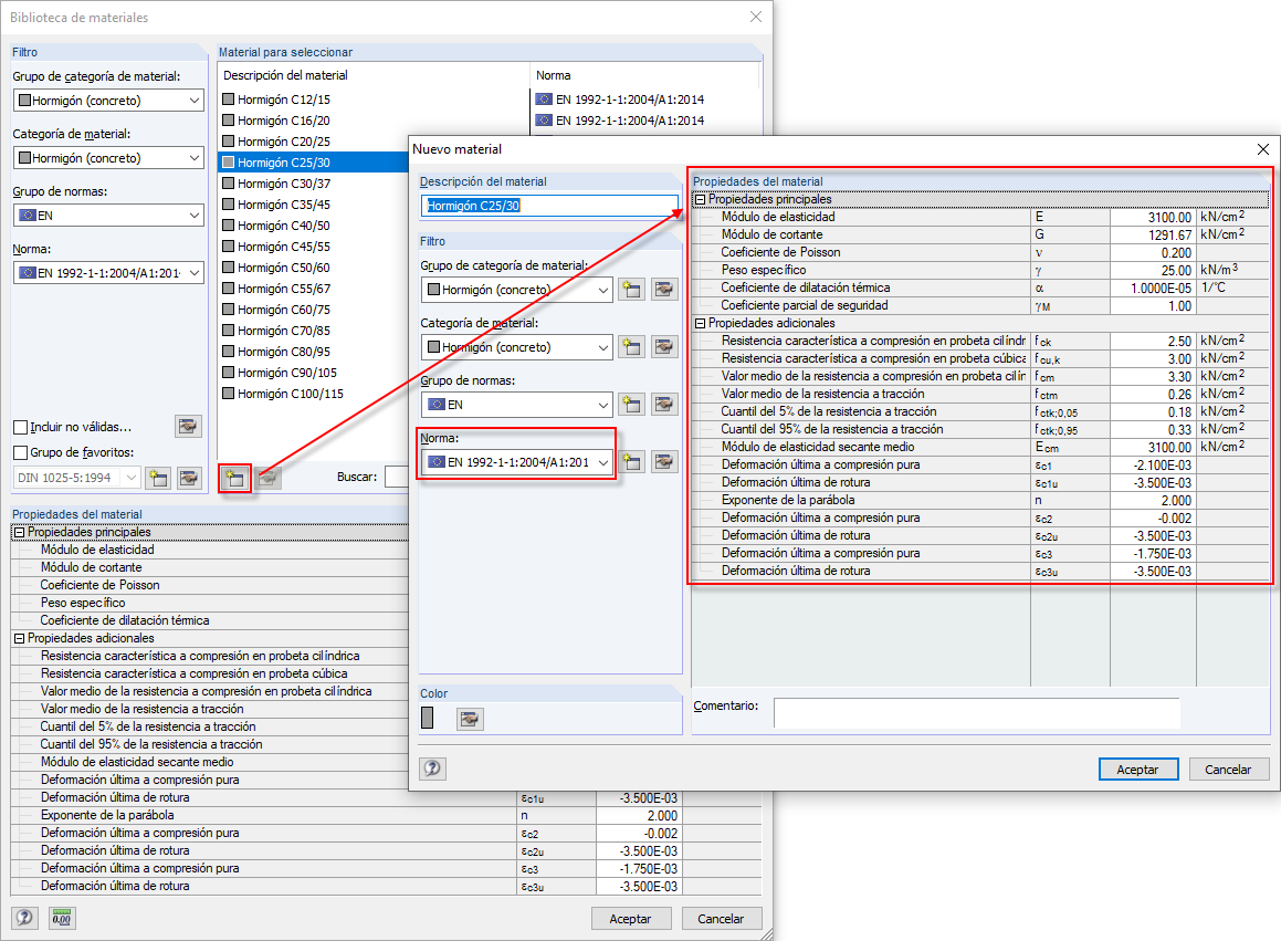 Creación de material definido por el usuario