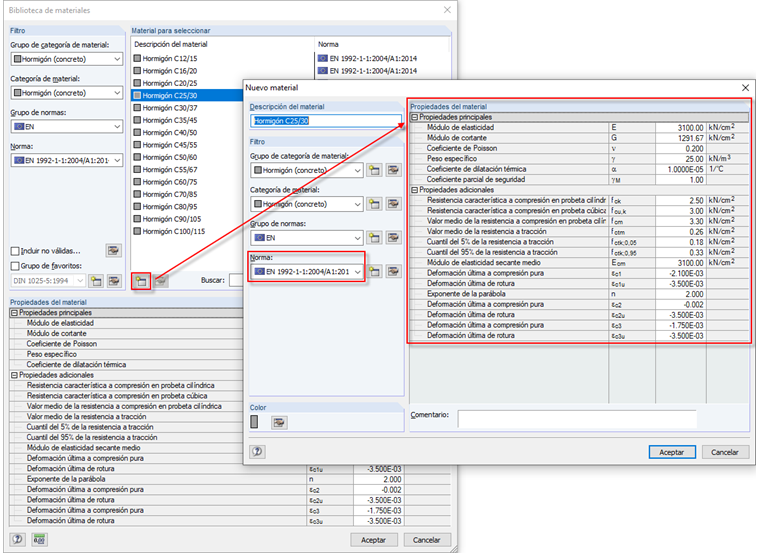 Creación de material definido por el usuario